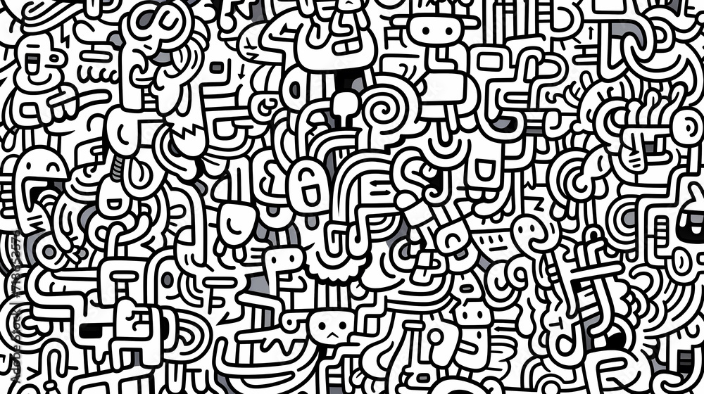 Abstract seamless doodle background, artistic backdrop