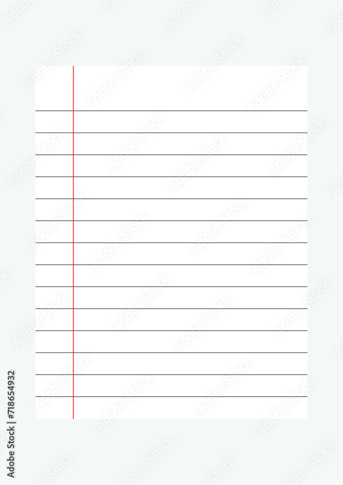 Blue Lined Paper. Notebook lined paper . white paper with blue line and red line.1234 Blue Lined Paper. Notebook lined paper . white paper with blue line and red line.1234