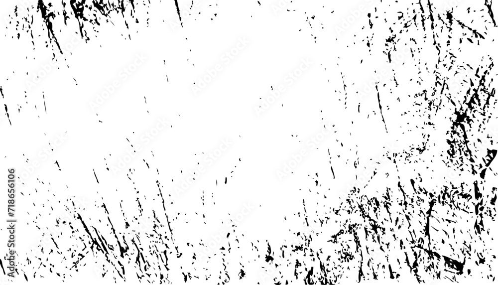 Black and White Grunge Vector frame, distressed texture border.