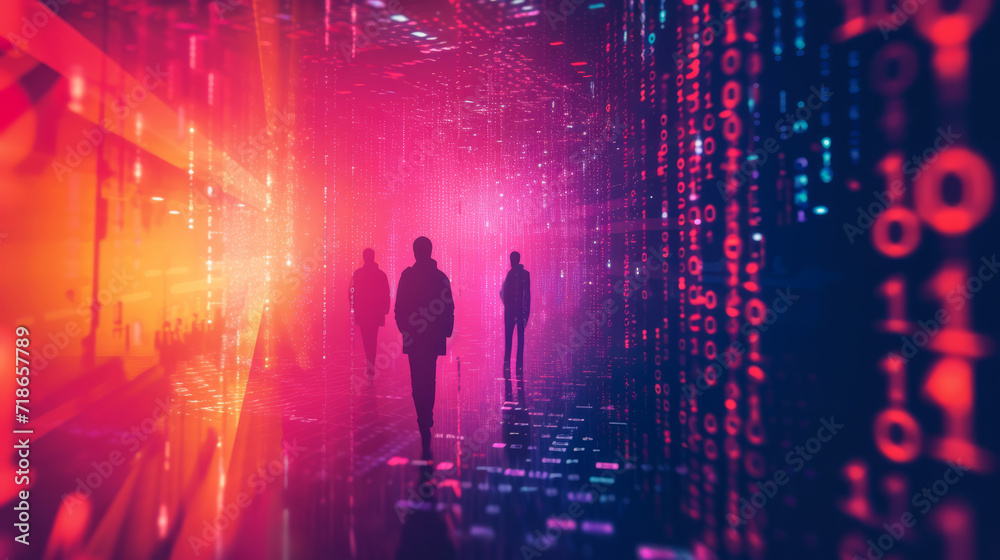 Abstract illustration representing the benefits of ed tech and online learning technologies in society Abstract illustration representing the benefits of ed tech and online learning technologies in society