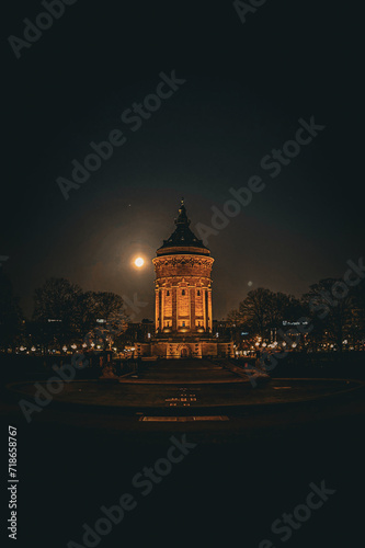 Mannheim Wasserturm in der Nacht
