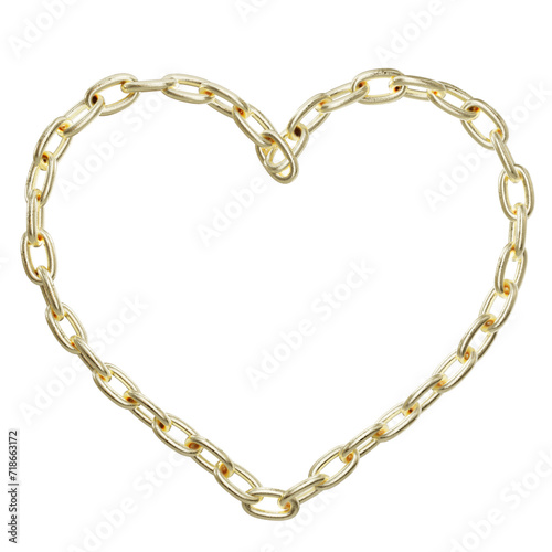 Love's Embrace: A shimmering golden heart, woven from chain, shimmers on a transparent backdrop. Celebrate life's enduring connections.