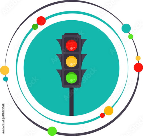 Traffic stop light vector illustration graphic icon symbol