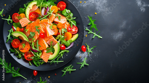 Fresh summer vegetable salad with arugula tomatoes © Ashley