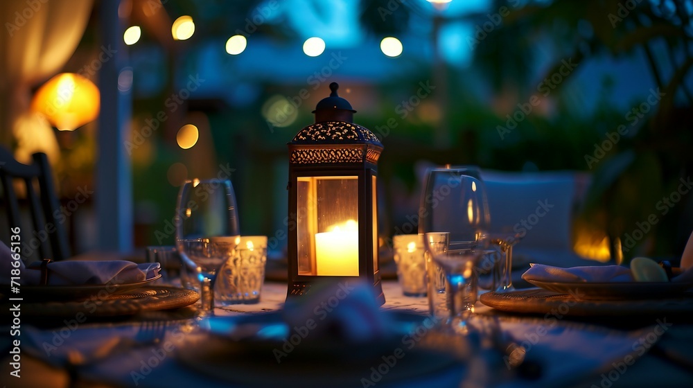 Elegant Iftar Table Setting Ramadan Kareem, Ramadan Mubarak