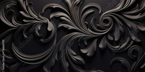 Abstract black background with swirls .