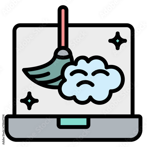 Broom Icon Element For Design