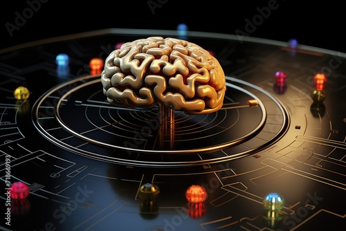 Human brain deep learning memory processes. Long-term memory stores information, short-term memory handles stimuli. Mind processes information through firing of neurons, MRI Scan, Studying and Reading photo