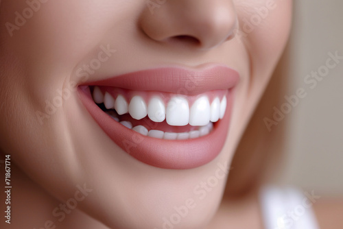 White teeth of a girl, close-up
