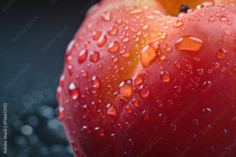 Water droplets on peach Water droplets on peach