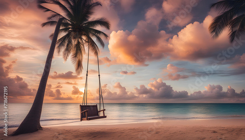 sunset over the beach