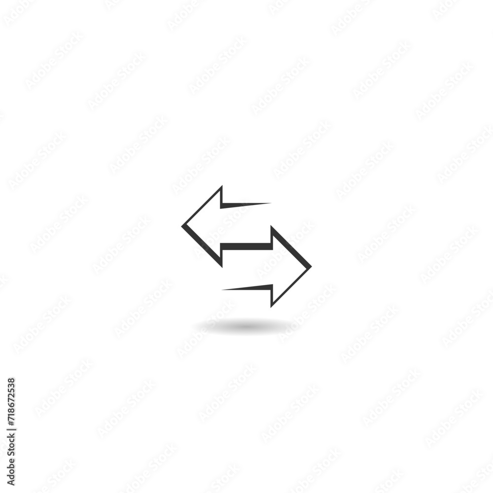 Transfer arrows icon with shadow Transfer arrows icon with shadow