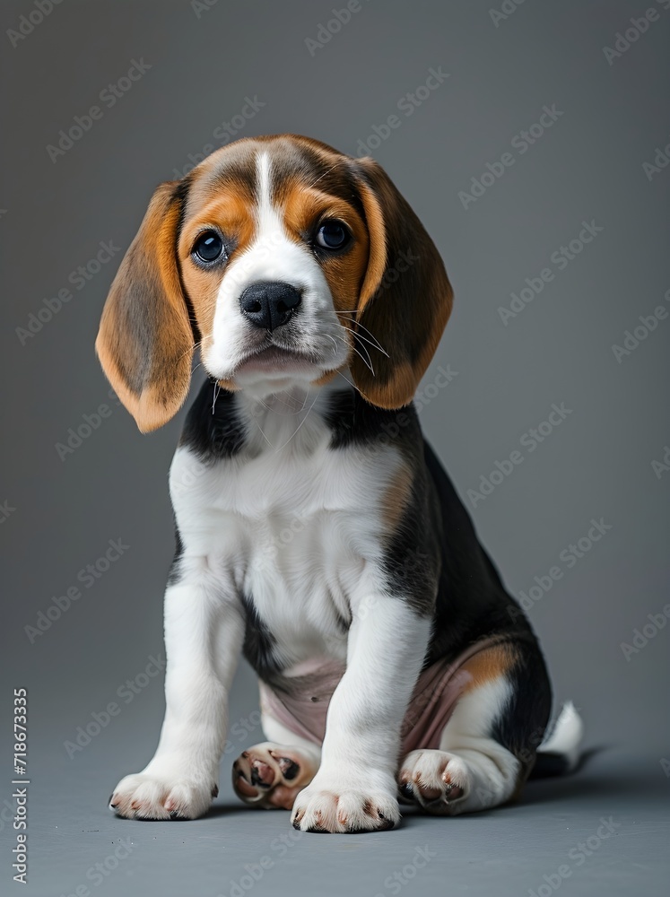 Inquisitive Beagle Pup Captured in Adorable Pose