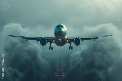 a passenger plane taking off