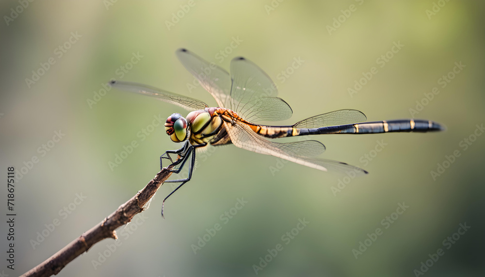 blue dragonfly on a leaf