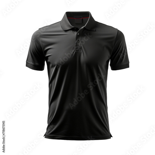 Black shirt on transparent background isolated png.