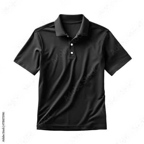 Black shirt on transparent background isolated png.