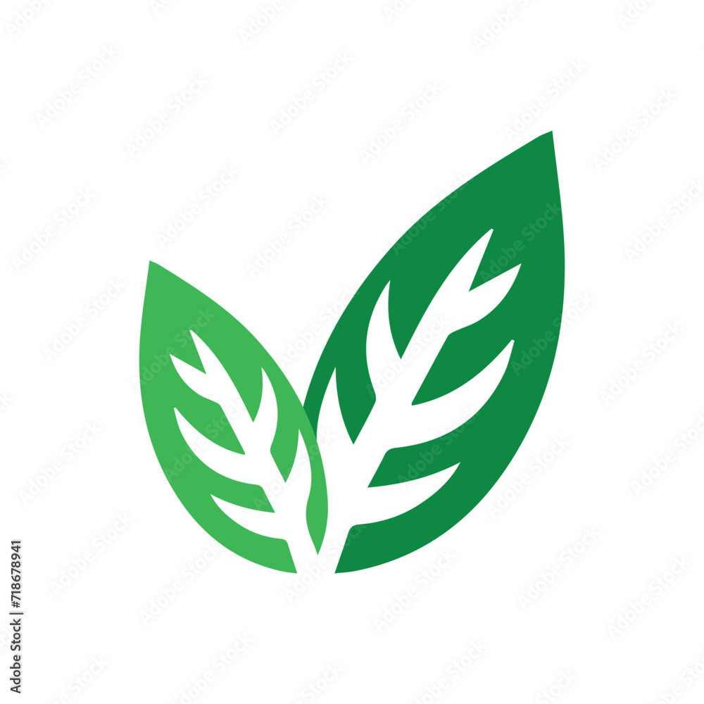 leaf logo vector element, leaf logo vector template, leaf logo illustration