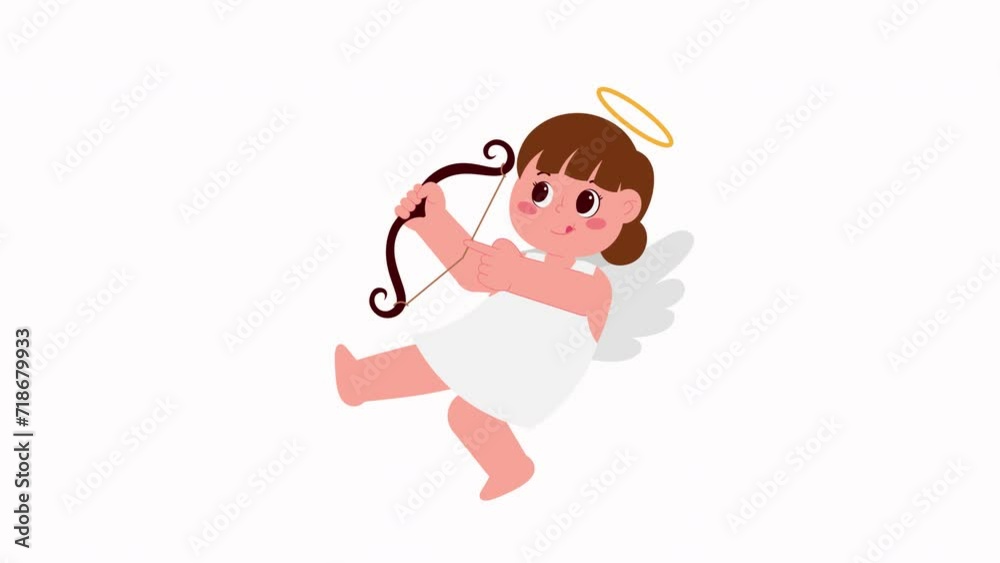 Cute Cupid Girl With Bow Arrow Animation Cute Cupid Girl With Bow Arrow Animation