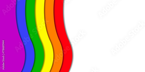 LGBT Pride Flag Background with Copyspace in Paper Cut Style