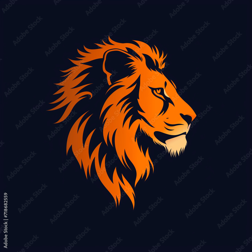 Logo illustration of a Lion ver2 Logo illustration of a Lion ver2