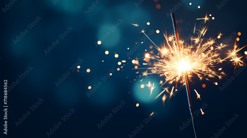 Obraz premium Beautiful fireworks background at night for holiday decoration