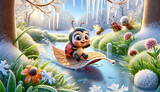 The Little Ladybug's First Winter Adventure Exploring the Sparkling Frost