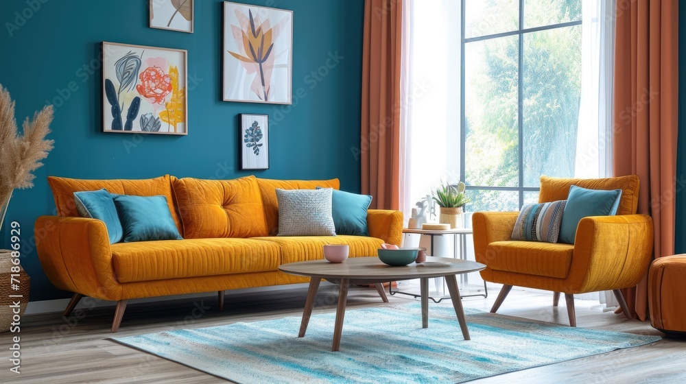 Fototapeta premium Sofa. Interior of modern sofa minimal design