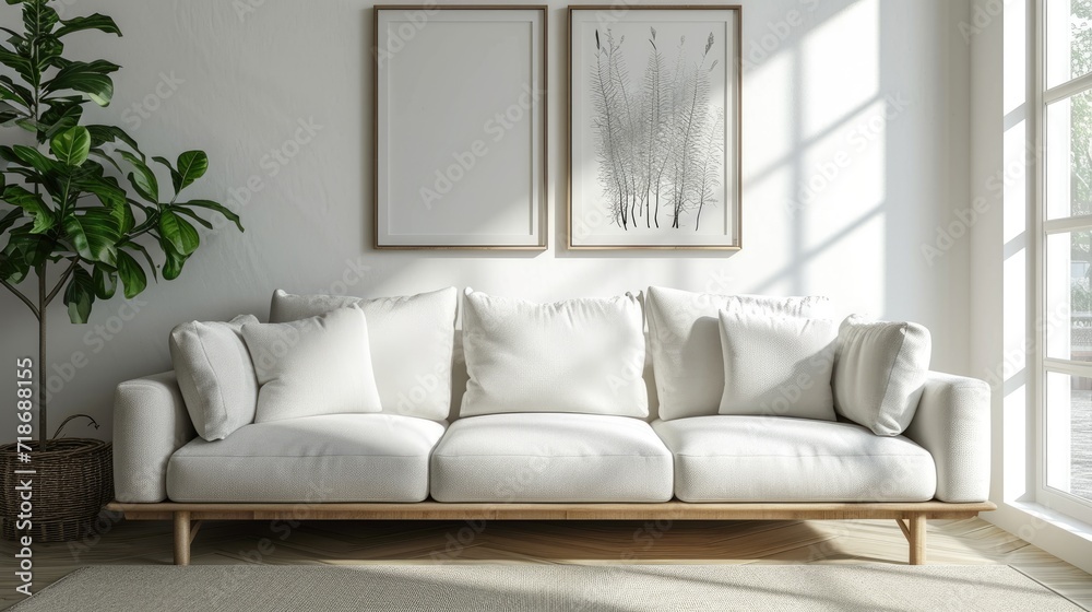 Fototapeta premium Sofa. Interior of modern sofa minimal design