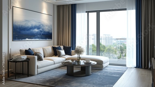 Sofa. Interior of modern sofa minimal design © megavectors