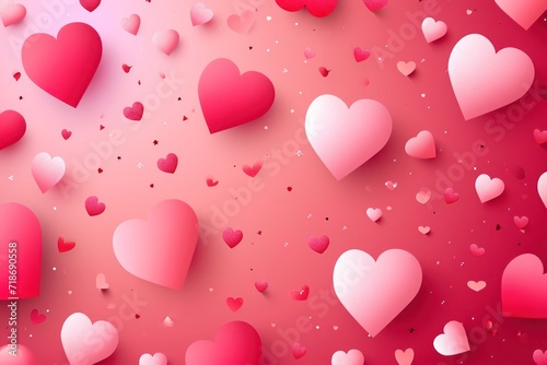 Valentine's day with pink hearts background