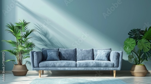 Sofa. Interior of modern sofa minimal design © megavectors