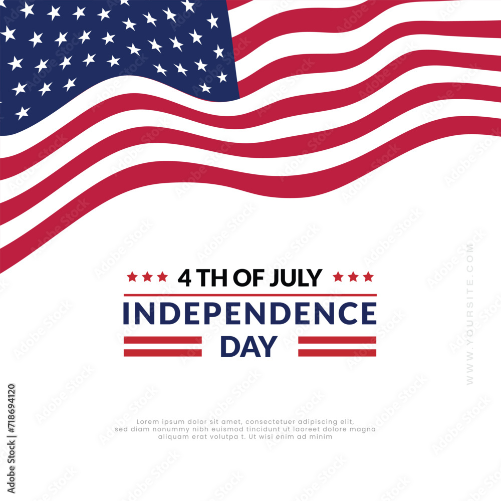 4th of July independence day wishes or greeting social media post template design with flag wishing banner vector illustration 4th of July independence day wishes or greeting social media post template design with flag wishing banner vector illustration