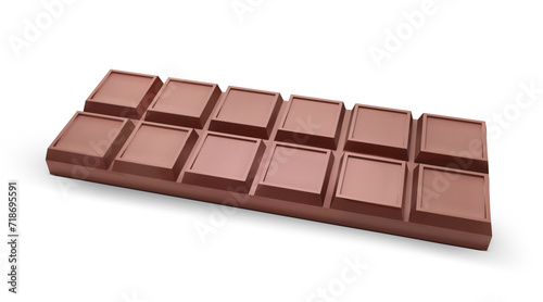 chocolate pieces and bar, transparent background