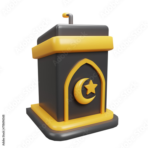 3D Islamic speech podium