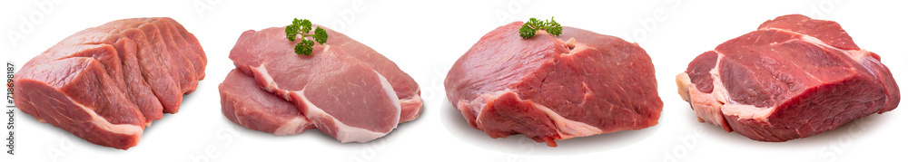 Fototapeta premium Set of beef meat on a white background. Image for design