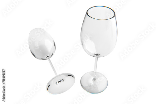 Empty wine glass, transparent background