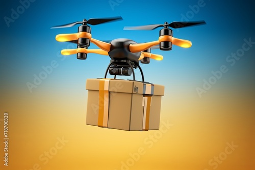 Future infrastructure remote piloting drone delivery boxes, inventory logistics. Parcel pickups network delivery supply chain, artificial intelligence. Advanced technologies logistics transportation.