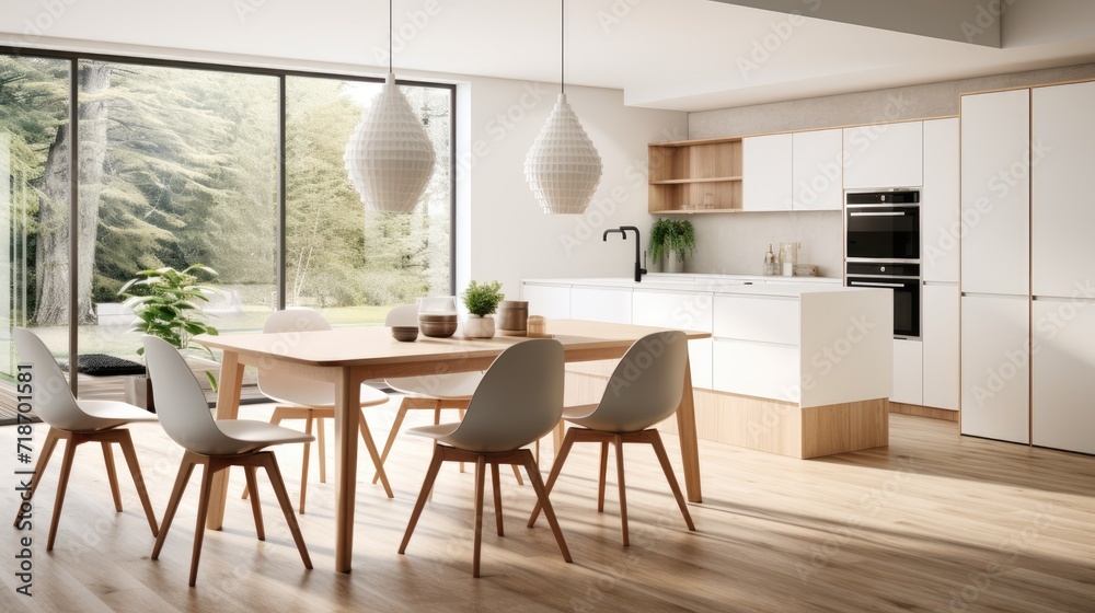 interior design of modern Scandinavian pantry with beautiful hardwood, minimal concept, AI generated photo, copy space for text interior design of modern Scandinavian pantry with beautiful hardwood, minimal concept, AI generated photo, copy space for text