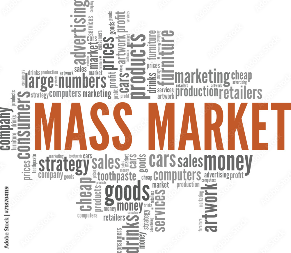 Mass Market word cloud conceptual design isolated on white background. Mass Market word cloud conceptual design isolated on white background.