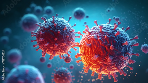 Cell background, virus cells, medical research background