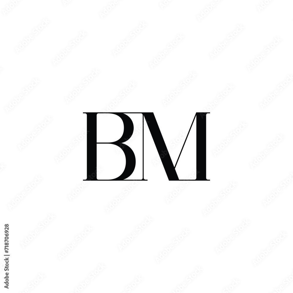 BM alphabet logo design, typography logo, editable BM alphabet logo design, typography logo, editable