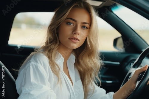 Young girl in a car © Artur