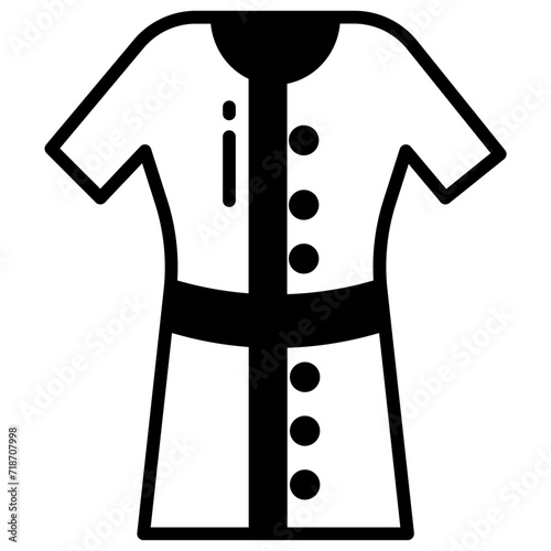 Bathrobe dress glyph and line vector illustration