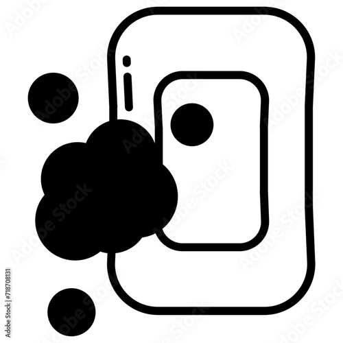 Soap glyph and line vector illustration