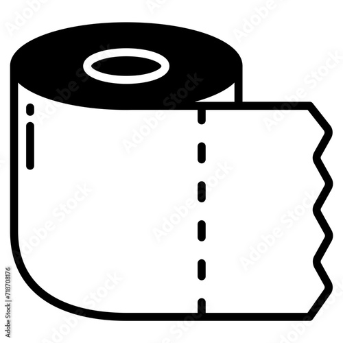 Toilet Paper glyph and line vector illustration