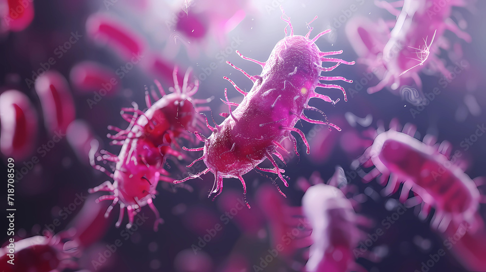 3d illustration of bacteria model - Generated by Generative AI 3d illustration of bacteria model - Generated by Generative AI