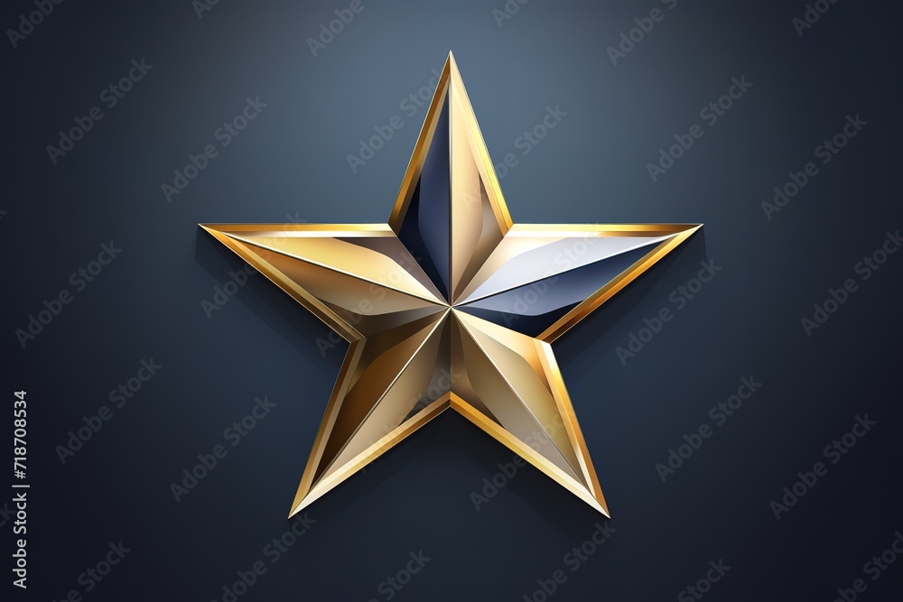 Obraz premium The background with gold colored star shapes is not 3D style. generative AI