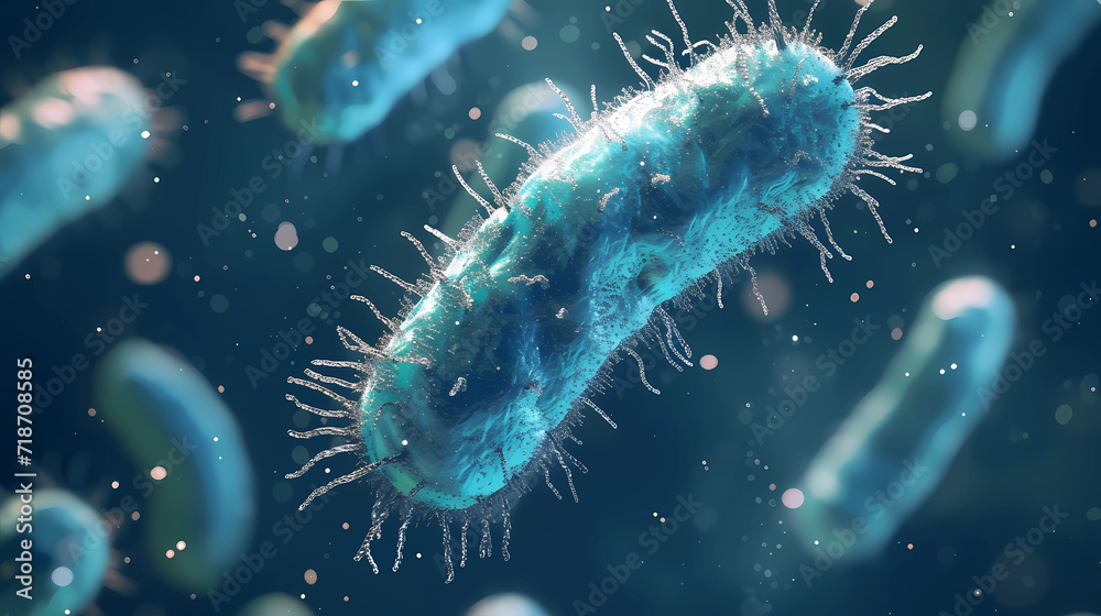 3d illustration of bacteria model - Generated by Generative AI 3d illustration of bacteria model - Generated by Generative AI