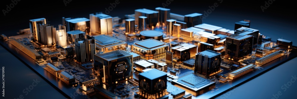 A mesmerizing view of a hyper-realistic sci-fi circuit board, blending advanced technology with a touch of science fiction.